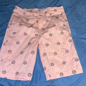 Pink smiley face shorts boys 16